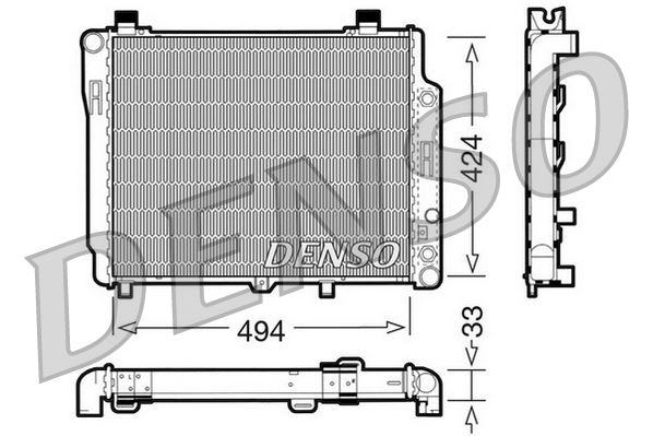 DENSO DRM17075 Soğutma Sistemi Su Soğutucu & Parçaları - MERCEDES-BENZ C-SERISI (W202) uyumlu