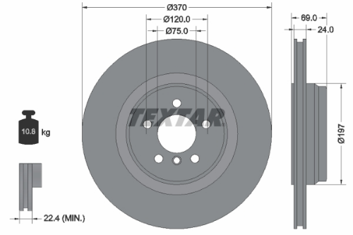 TEXTAR 92270003 Fren Sistemleri Fren Diski - BMW 7 (F01, F02, F03, F04) uyumlu