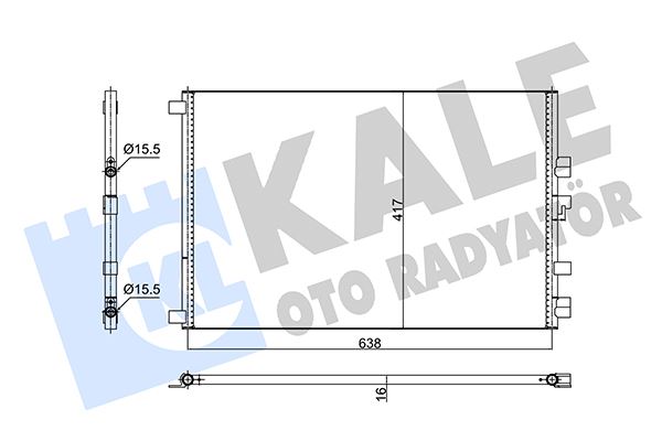 KALE OTO RADYATÖR 352575 İklimlendirme Sistemi Klima Radyatörü - RENAULT MEGANE II Sedan (LM0/1_) uyumlu