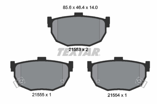 TEXTAR 2155301 Fren Sistemleri Fren Balatası - NISSAN BLUEBIRD (T72 , T12, U12) uyumlu