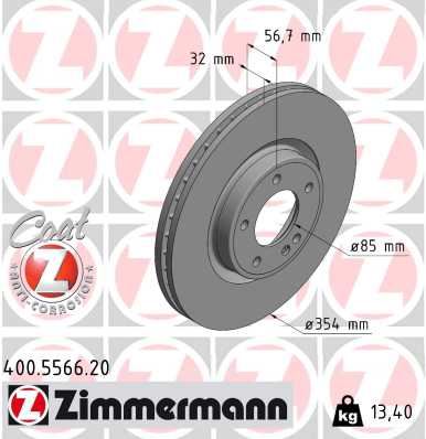 ZIMMERMANN 400.5566.20 Fren Sistemleri Fren Diski - MERCEDES-BENZ G-SERISI (W463) uyumlu