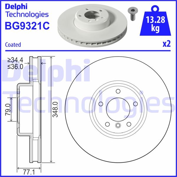DELPHI BG9321C Fren Sistemleri Fren Diski - BMW 5 (E60) uyumlu