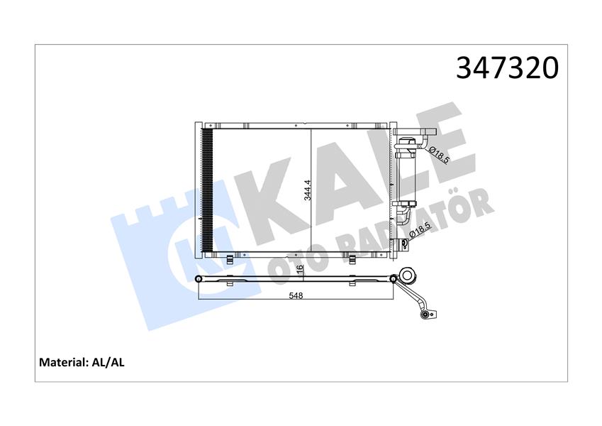 KALE OTO RADYATÖR 347320 İklimlendirme Sistemi Klima Radyatörü - FORD FIESTA VI (CB1, CCN) uyumlu