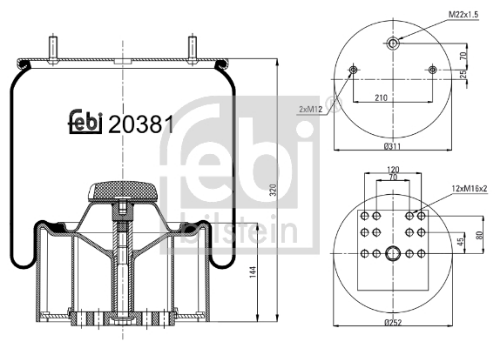 FEBI BILSTEIN 20381 Süspansiyon Sistemi Süspansiyon Körüğü