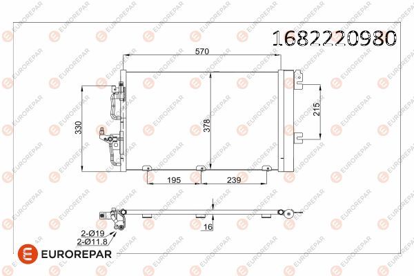EUROREPAR 1682220980 İklimlendirme Sistemi Klima Radyatörü - OPEL ASTRA H Station wagon (A04) uyumlu