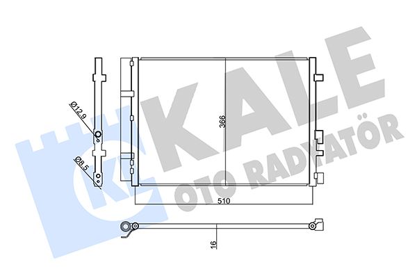 KALE OTO RADYATÖR 357845 İklimlendirme Sistemi Klima Radyatörü - HYUNDAI i20 II (GB, IB) uyumlu