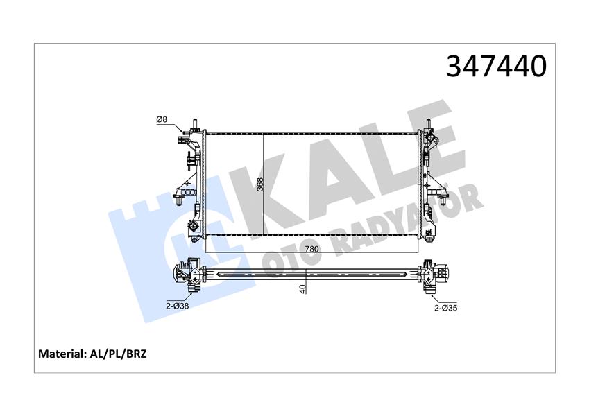 KALE OTO RADYATÖR 347440 Soğutma Sistemi Su Soğutucu & Parçaları - FIAT DUCATO Panelvan/Van (250_) uyumlu