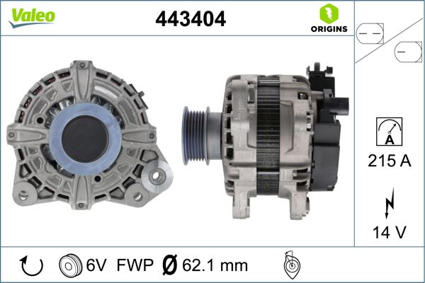 VALEO 443404 Elektrik Sistemi Alternatör - VOLVO V60 I (155) uyumlu