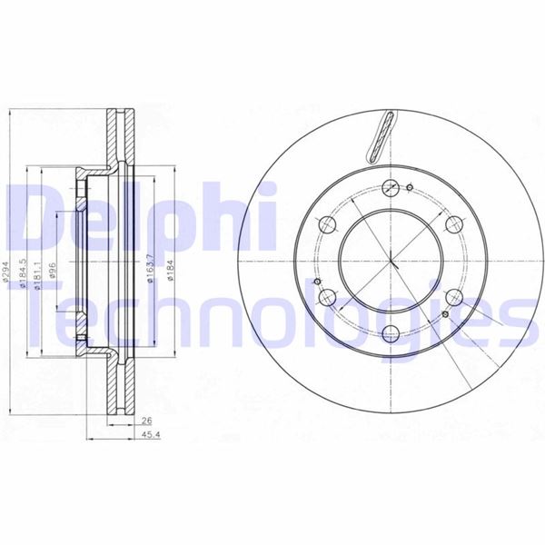 DELPHI BG4286 Fren Sistemleri Fren Diski - SSANGYONG REXTON / REXTON II (GAB_) uyumlu