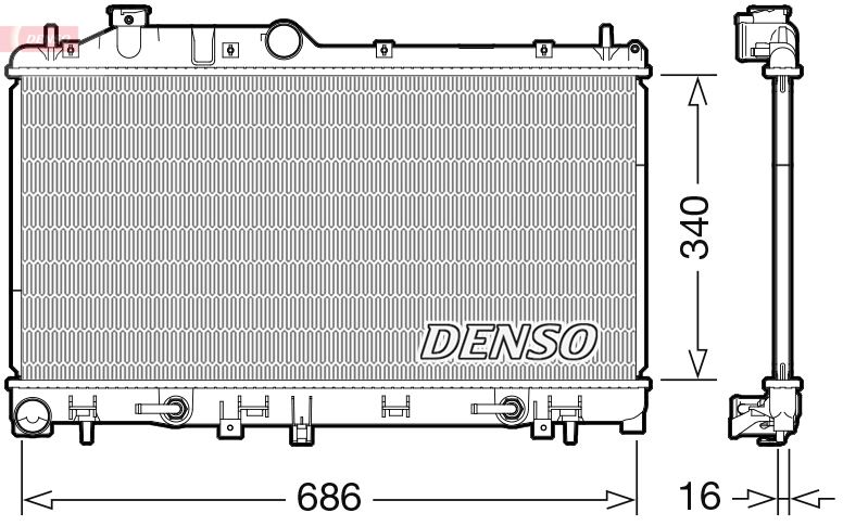 DENSO DRM36024 Soğutma Sistemi Su Soğutucu & Parçaları - SUBARU IMPREZA Hatchback (GR, GH, G3) uyumlu