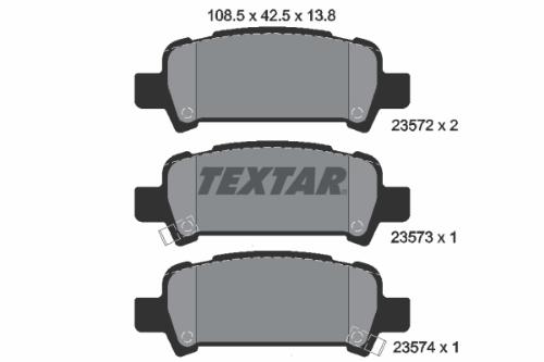 TEXTAR 2357202 Fren Sistemleri Fren Balatası - SUBARU IMPREZA Station wagon (GF) uyumlu