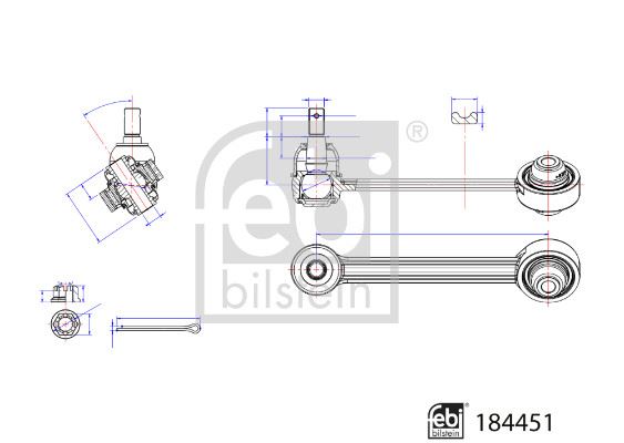 FEBI BILSTEIN 184451 Süspansiyon Sistemi Bugi Kolu - KIA CARNIVAL / GRAND CARNIVAL III (VQ) uyumlu