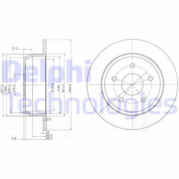 DELPHI BG3660 Fren Sistemleri Fren Diski - JEEP GRAND CHEROKEE I (ZJ, ZG) uyumlu