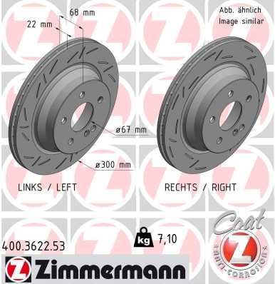 ZIMMERMANN 400.3622.53 Fren Sistemleri Fren Diski - MERCEDES-BENZ CLS (C218) uyumlu