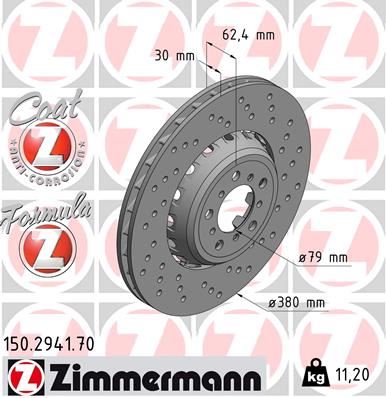 ZIMMERMANN 150.2941.70 Fren Sistemleri Fren Diski - BMW 3 (F30, F80) uyumlu
