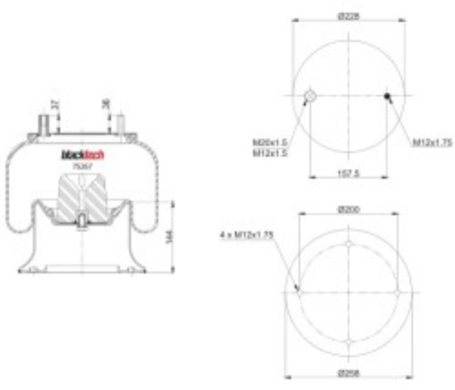Vibracoustic RML75267C7 Süspansiyon Sistemi Süspansiyon Körüğü