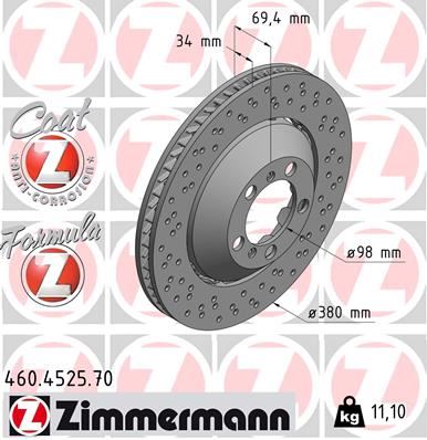 ZIMMERMANN 460.4525.70 Fren Sistemleri Fren Diski - PORSCHE 911 (991) uyumlu