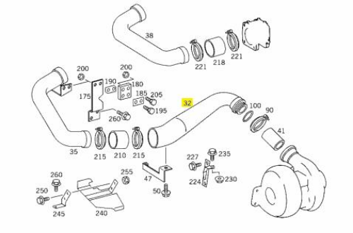 Turbo Hortumu - MERCEDES ORIJINAL - A3660902728 Ürün Görseli