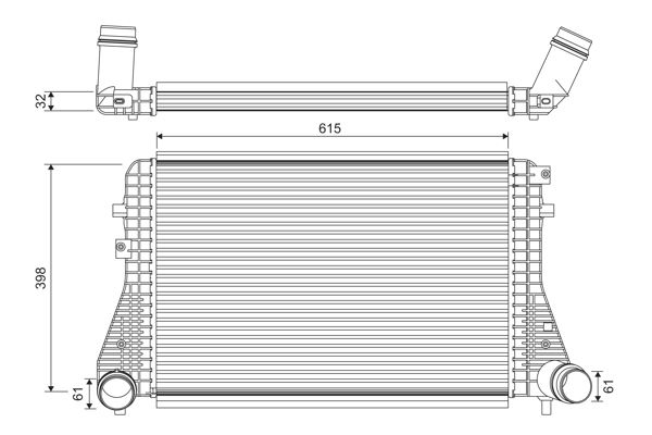 VALEO 818372 Motor Turbo Radyatörü - VW JETTA IV (162, 163, AV3, AV2) uyumlu