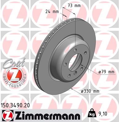 ZIMMERMANN 150.3490.20 Fren Sistemleri Fren Diski - BMW Z4 Roadster (E89) uyumlu