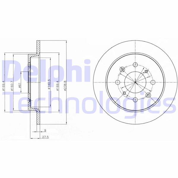 DELPHI BG4334C Fren Sistemleri Fren Diski - HONDA JAZZ III (GE_, GG_, GP_, ZA_) uyumlu