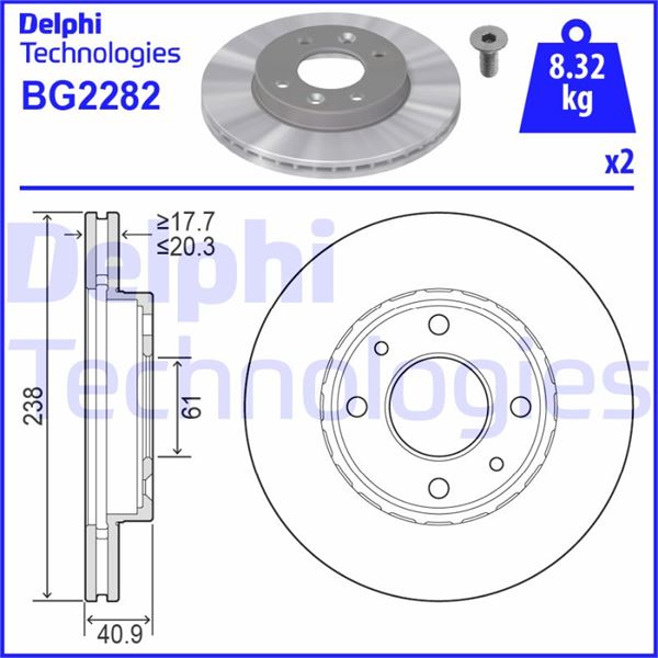 Fren Diski - DELPHI - BG2282 Ürün Görseli