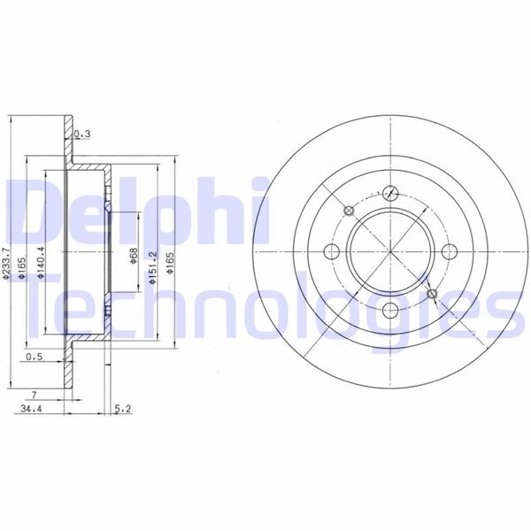 DELPHI BG3126 Fren Sistemleri Fren Diski - NISSAN SUNNY III (N14, B13) uyumlu