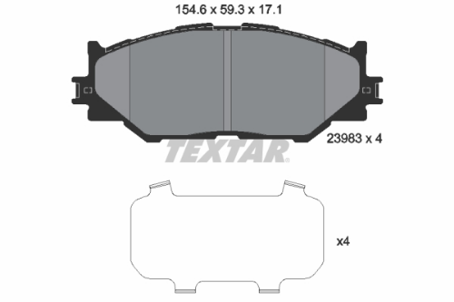 TEXTAR 2398301 Fren Sistemleri Fren Balatası - LEXUS IS II (_E2_) uyumlu