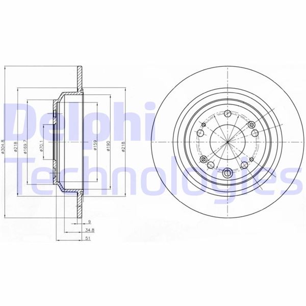 DELPHI BG4196C Fren Sistemleri Fren Diski - HONDA ACCORD VIII (CU) uyumlu