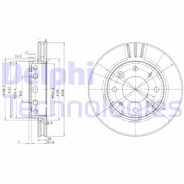 DELPHI BG3335 Fren Sistemleri Fren Diski - KIA CLARUS (K9A) uyumlu
