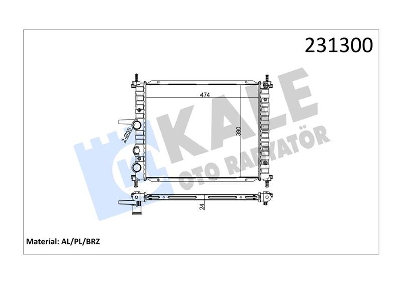 Su Radyatörü - KALE OTO RADYATÖR - 0130271AB Ürün Görseli