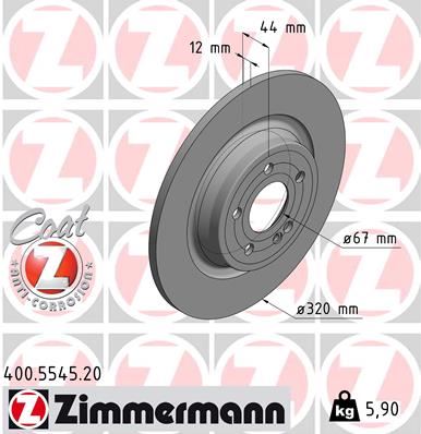 ZIMMERMANN 400.5545.20 Fren Sistemleri Fren Diski - MERCEDES-BENZ A-SERISI (W177) uyumlu