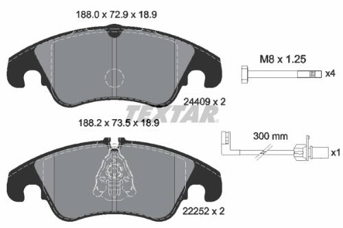 TEXTAR 2440903 Fren Sistemleri Fren Balatası - AUDI A7 Sportback (4GA, 4GF) uyumlu
