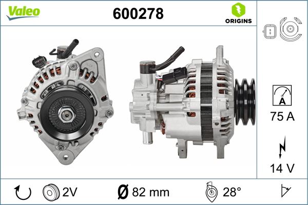 VALEO 600278 Elektrik Sistemi Alternatör - HYUNDAI H100 Minibüs/Otobüs (P) uyumlu
