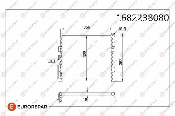 EUROREPAR 1682238080 İklimlendirme Sistemi Klima Radyatörü - HONDA CRX III (EH, EG) uyumlu