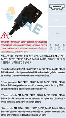 FAE 24763 Elektrik Sistemi Şalter - VW POLO III (6N1) uyumlu