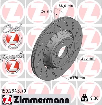 ZIMMERMANN 150.2943.70 Fren Sistemleri Fren Diski - BMW 3 (F30, F80) uyumlu