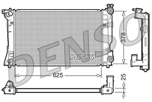 DENSO DRM50035 Soğutma Sistemi Su Soğutucu & Parçaları - TOYOTA AVENSIS Sedan (_T25_) uyumlu