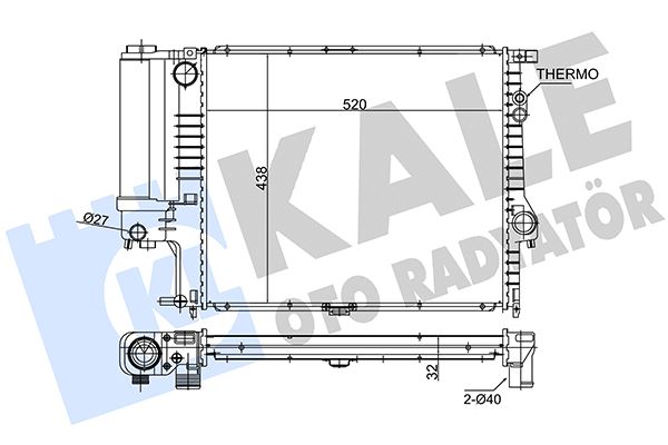 KALE OTO RADYATÖR 354700 Soğutma Sistemi Su Soğutucu & Parçaları - BMW 5 (E39) uyumlu