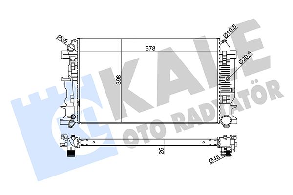 KALE OTO RADYATÖR 373900 Soğutma Sistemi Su Soğutucu & Parçaları - MERCEDES-BENZ SPRINTER 3,5-t Minibüs/Otobüs (B906) uyumlu