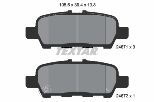 TEXTAR 2487101 Fren Sistemleri Fren Balatası - NISSAN MURANO II (Z51) uyumlu
