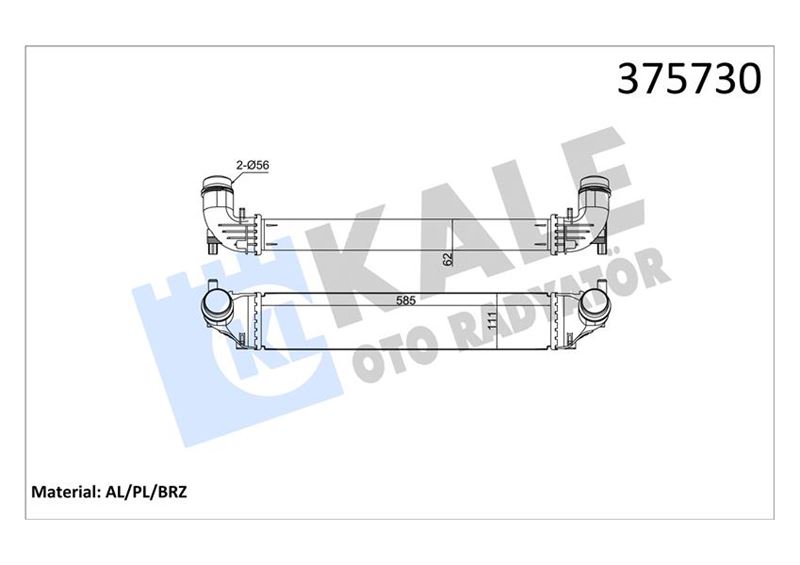 KALE OTO RADYATÖR 375730 Motor Turbo Radyatörü - OPEL ASTRA K (B16) uyumlu