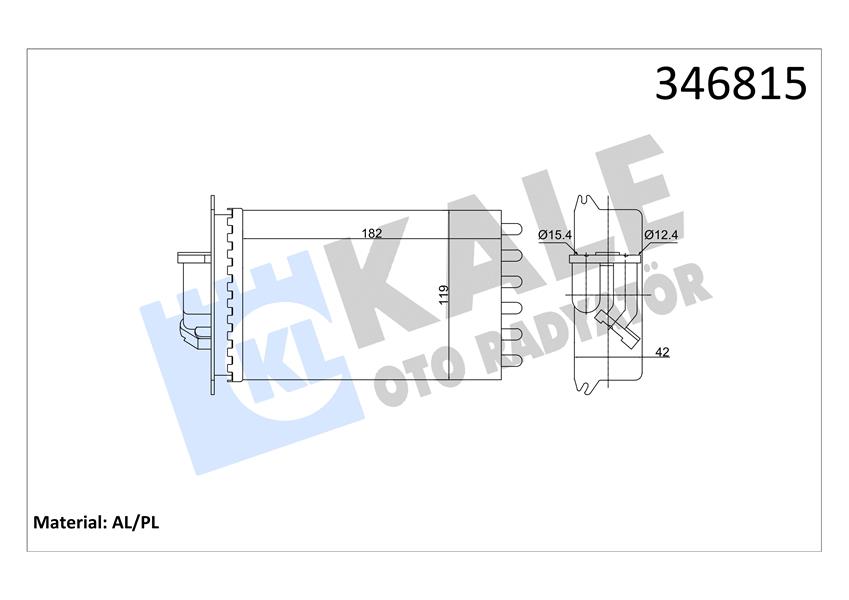 KALE OTO RADYATÖR 346815 İklimlendirme Sistemi İç Mekan Isı Değiştirici - MERCEDES-BENZ S-SERISI (W140) uyumlu