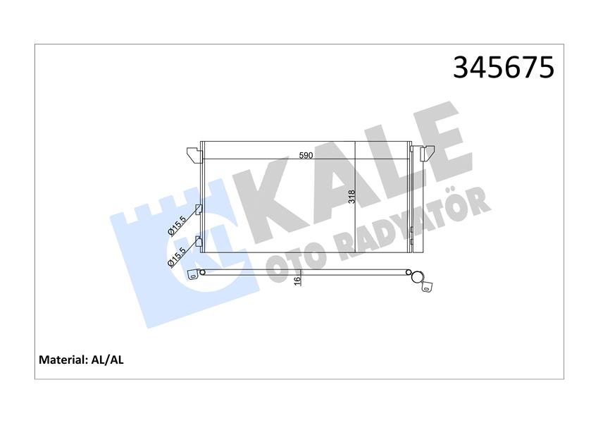 KALE OTO RADYATÖR 345675 İklimlendirme Sistemi Klima Radyatörü - FIAT PANDA (169_) uyumlu