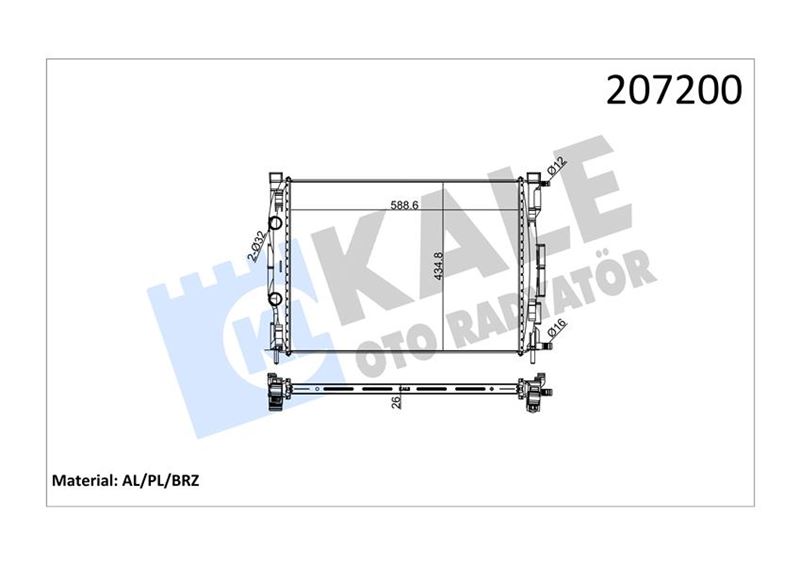 Su Radyatörü - KALE OTO RADYATÖR - 0520221AB Ürün Görseli