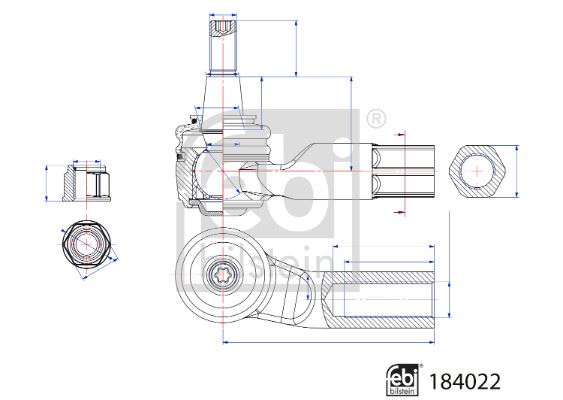 FEBI BILSTEIN 184022 Direksiyon Sistemi Mafsal - VW TIGUAN (AD1, AX1) uyumlu