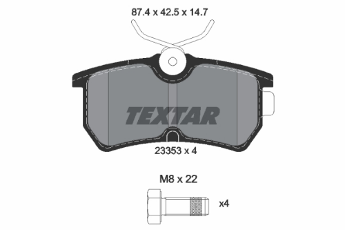 TEXTAR 2335301 Fren Sistemleri Fren Balatası - FORD FOCUS I (DAW, DBW) uyumlu