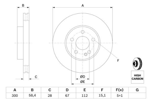 BOSCH 0 986 479 137 Fren Sistemleri Fren Diski - MERCEDES-BENZ VITO / MIXTO Panelvan/Van (W639) uyumlu