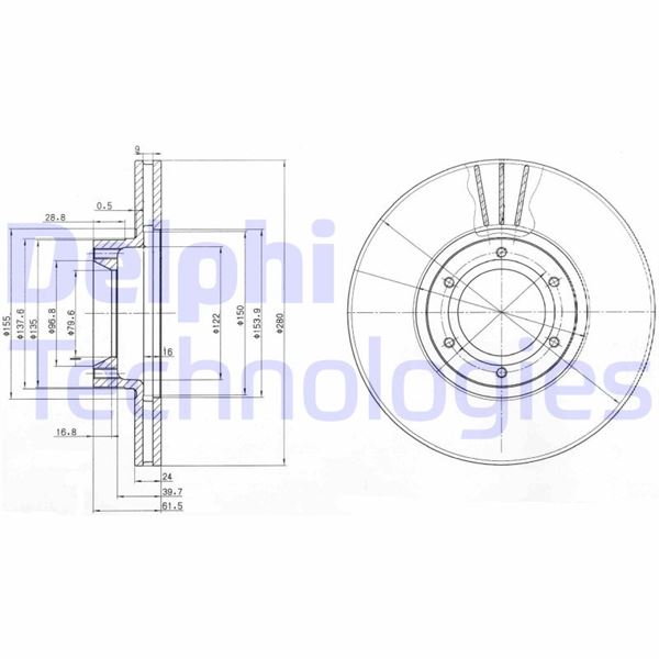 DELPHI BG3553 Fren Sistemleri Fren Diski - RENAULT MASTER II Panelvan/Van (FD) uyumlu