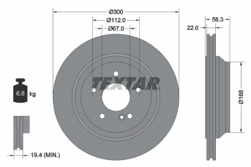 TEXTAR 92176303 Fren Sistemleri Fren Diski - MERCEDES-BENZ S-SERISI (W221, V221) uyumlu
